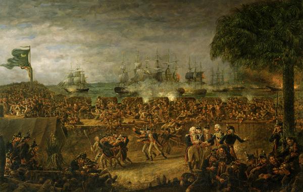 John Blake White The Battle of Fort Moultrie Norge oil painting art